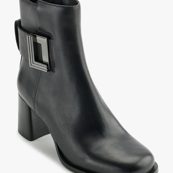 Karl Lagerfeld Black Ankle Booties with Buckle - Picture 1 of 10
